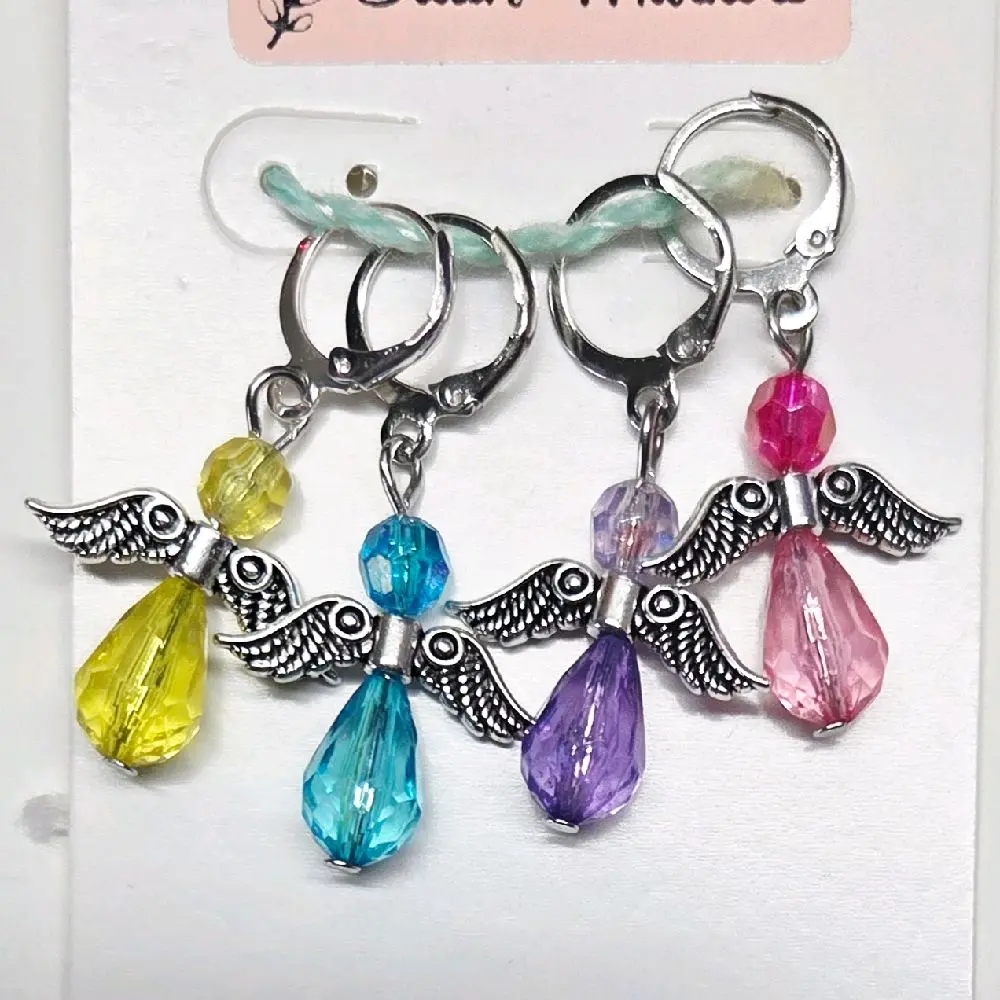 Angel Beaded Stitch Markers / Progress Keepers for Amigurumi, Crochet & Knitting - Set of 4