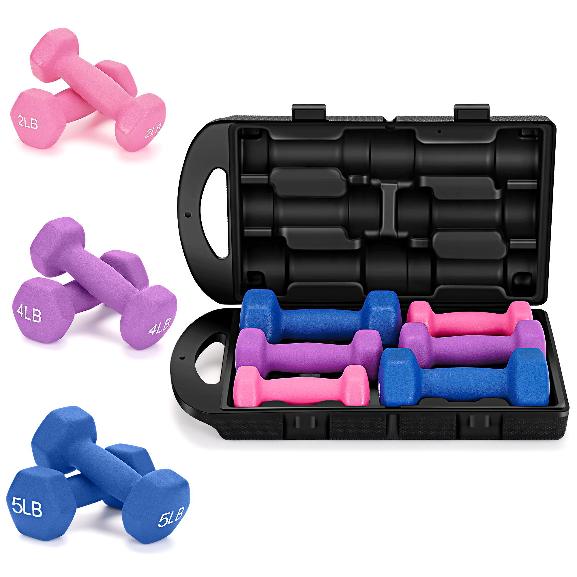 22LB Neoprene Dumbbell Set (6PCS) | Perfect for Home Fitness & Gifting