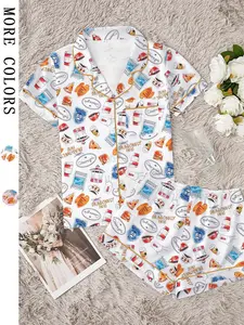 Gilmore Girls Satin Pajama Set, Stars Hollow Themed Silky Nightwear, Cozy Lounge Outfit, Premium Gift for Classic TV Series Fans