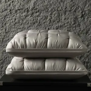 (2pc) Ultra Fluffy Bed Pillows Set, Modern Tufted Design, Soft Support Down Alternative, Skin-Friendly Breathable Cushion for Deep Sleep Home & Hotel Use