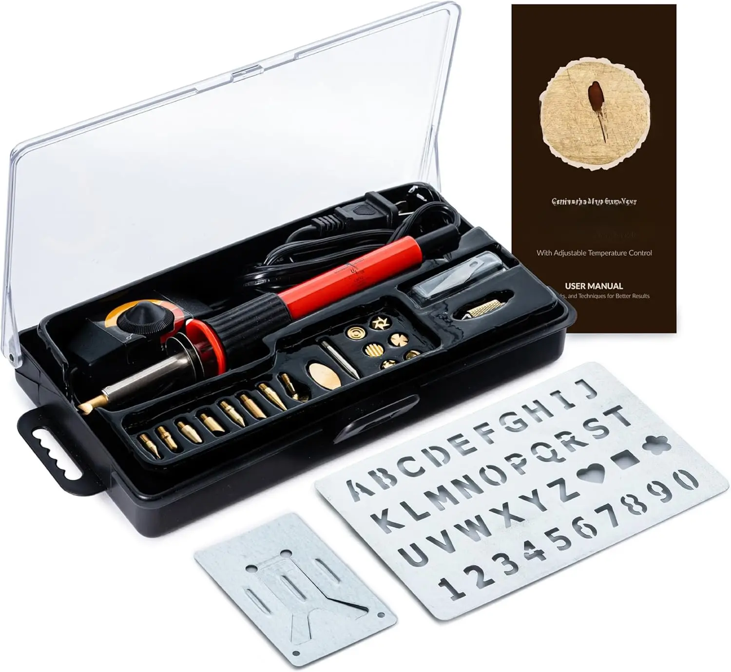 Kit 22 count, Adjustable Temperature Pen with 18 Tips&Accessories All in a Storage Case - Complete  for Mastering The Art of Pyrography