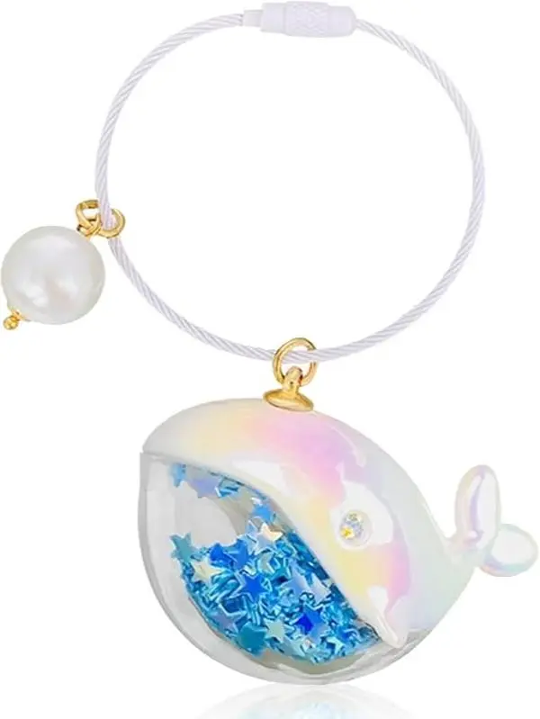 Whale Keychain Cute Pendant Adorable Sequins Animal Keyring for Backpack Car Bag - Fun Accessory for Adults with Ocean Theme Design