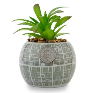 Star Wars Death Star 3-Inch Ceramic Mini Planter With Artificial Succulent