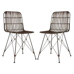 Safavieh Minerva Wicker Dining Chair (Set of 2)