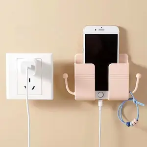 Wall Mounted Phone Charging Holder, Self Adhesive Phone Holder, Multifunctional Storage Rack for Home Bedroom Office
