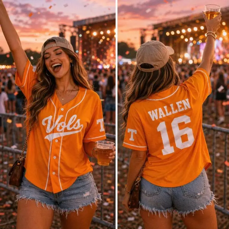 Country Music Baseball Jersey, Wallen Vol 98 Jersey, World Tour 2026 Concert Jersey, Unisex Baseball Jersey Top