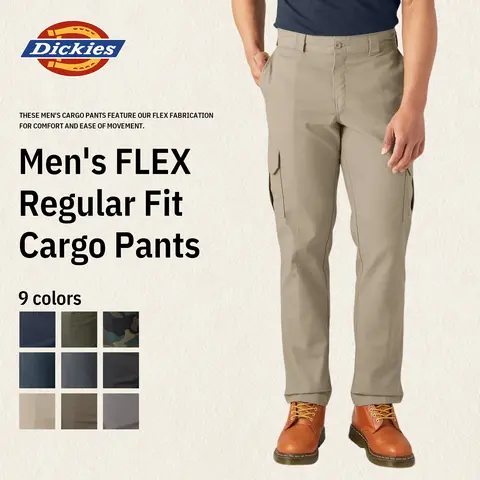 Dickies |  Men's FLEX Regular Fit Cargo Pants, Comfortable & Flexible, Straight Leg Versatile, Expandable Cargo Pockets