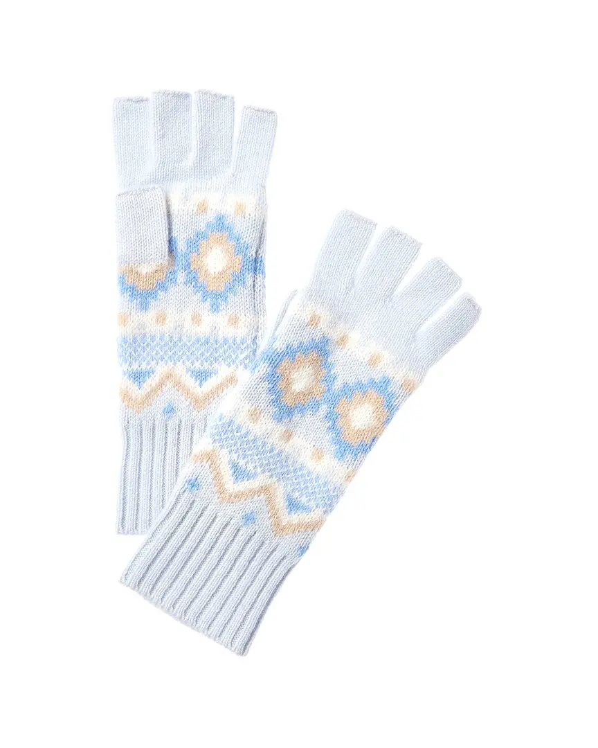 Hannah Rose Fairisle Cashmere Fingerless Gloves