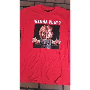 CHUCKY CHILD'S PLAY- Wanna Play Red T-shirt ~Never Worn~ S M L XL