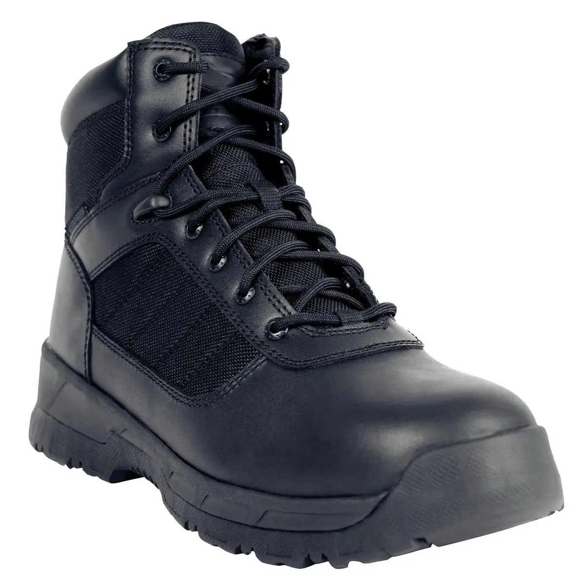 ROTHCO Men's Guardian 6 in Tactical Boot - Black 54205, Laced, Non-Slip Worker Footwear, H2O Lock Weather Protection, Waterproof Closed Leather Padded Design, Mesh Upper Shoe