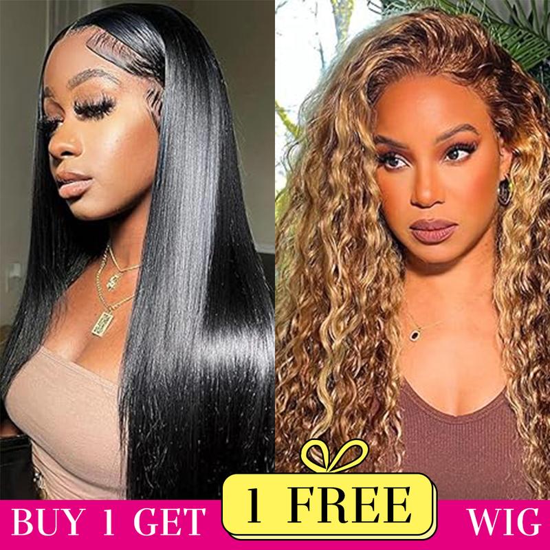 NEW[Combo sale 28"&22"]''Buy 1 get 2'' 13x4 Straight Lace Front Wigs Human Hair for Women 180 Density HD Transparent Lace Frontal Wigs For Women