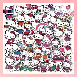 Sanrio Hello Kitty Stickers - 50pcs Assorted Designs Featuring Classic & Adorable Characters Perfect for Scrapbooking & Crafting
