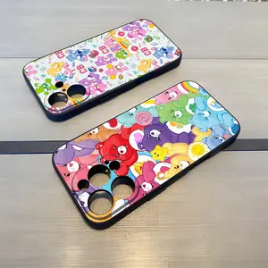 C-Care Cute B-Bears Phone Case For iPhone 17 Air 16 e Pro Max 15 14 13 Mini 12 Pro 11 Max Plus Black soft shell