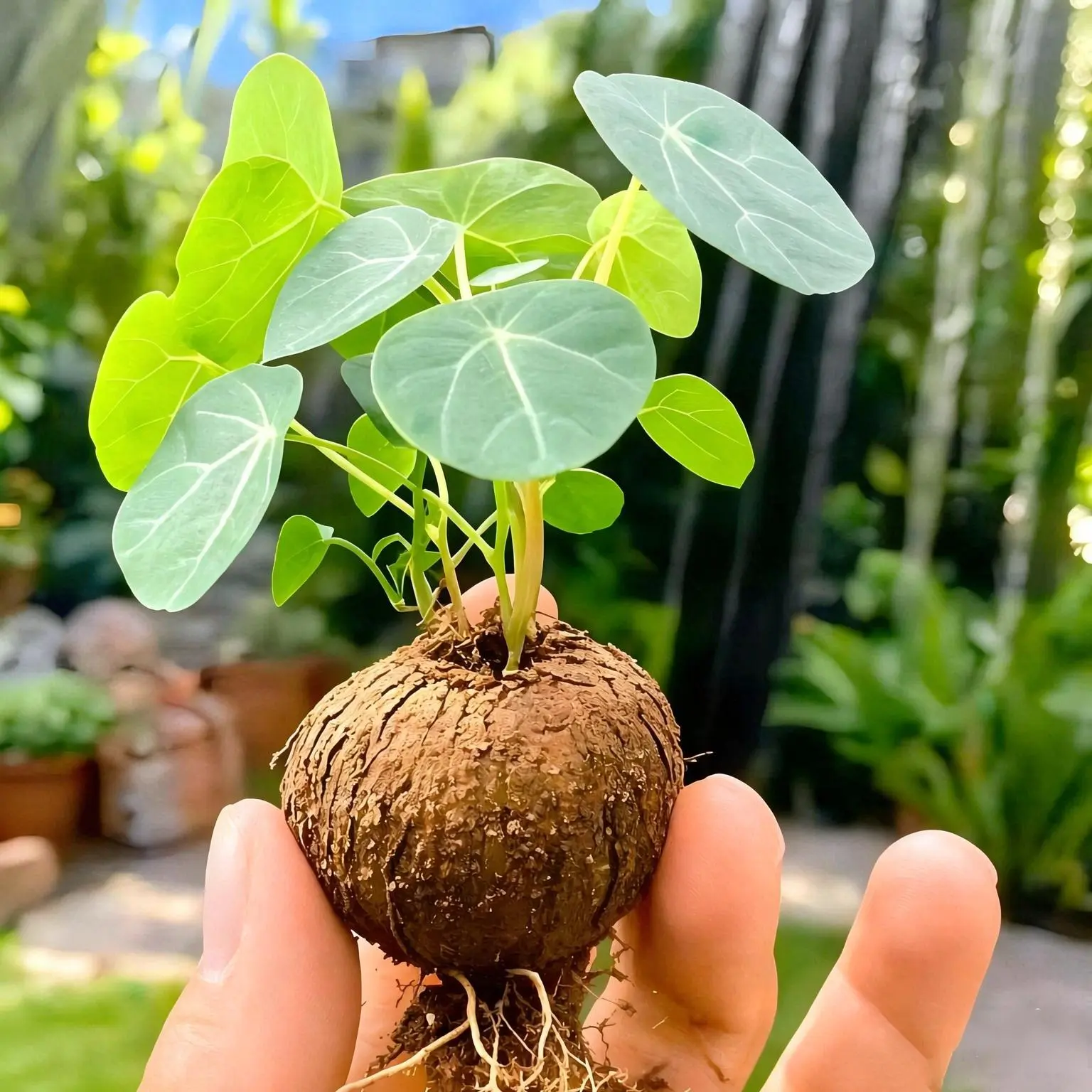 Turtle Vine Root Bulb - Beginner-Friendly, Fast-Growing Climber for Patio, Indoor Decor