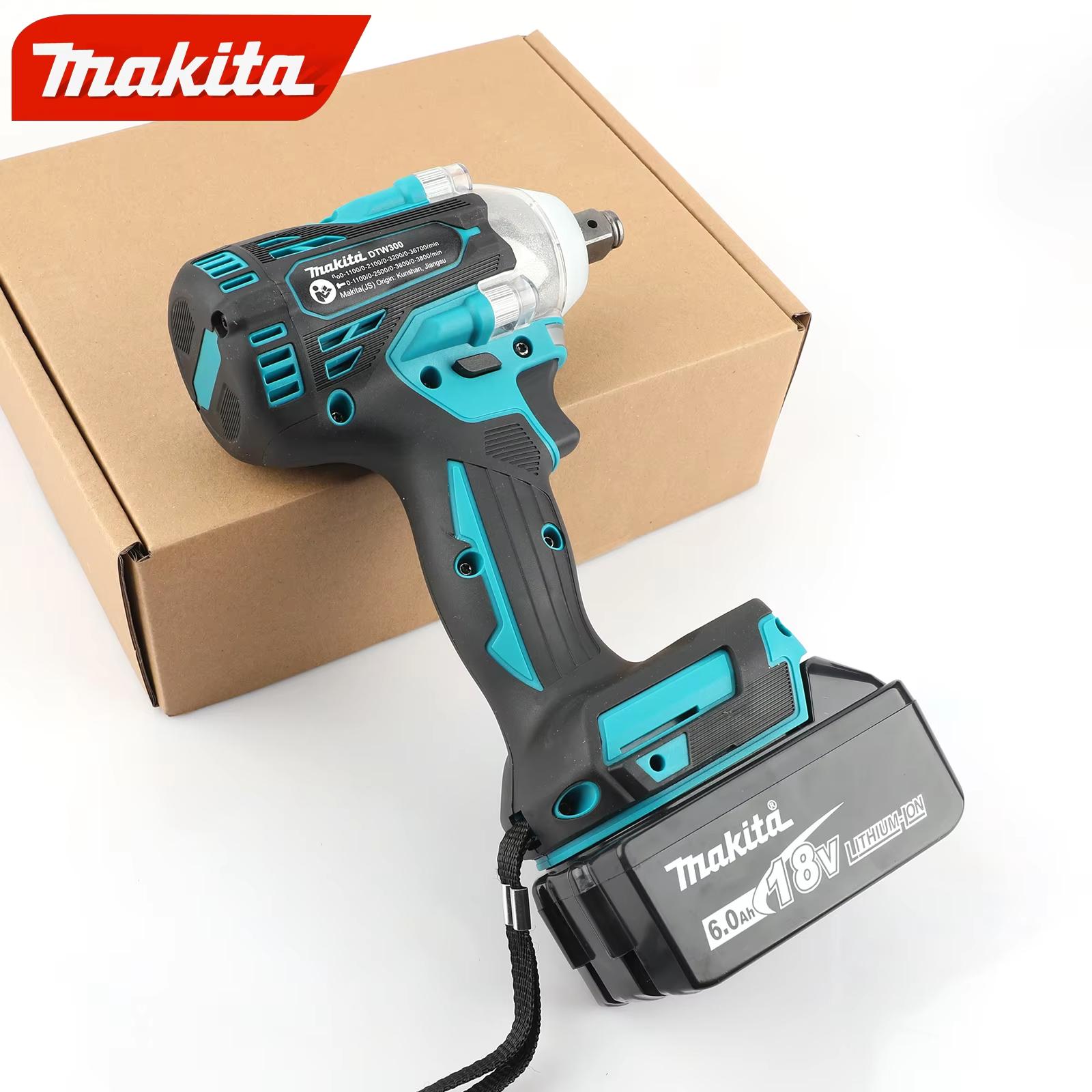 Makita DTW300 18V Tool Set Brushless Power Large Cordless Wrench 330Nm Torque Wind Cannon Remove Tire Lithium Auto Repair