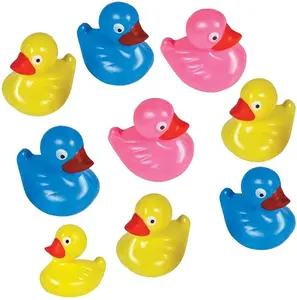 Floating Plastic Duck Toys - Pack of 12 - Durable Duckie Bath Tub Water Toys for Kids, Carnival Theme Party Supplies, Birthday Party Favors and Goodie Bag Fillers