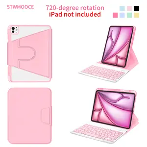 STWMOOCE 720 Rotation case for iPad Wireless Keyboard Cases with Pen Holder, Compatible with 10.2-inch iPad7/8/9th, 10.9 iPad 10th, 10.9 iPad Air4/5th, 11 iPad Air(M2/M3),11-inch Pro1/2/3/4th Gen,11/13-inch Pro(M4),13-inch Air M2/M3 bluetooth tablet case