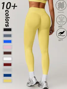 Women's Invisible Stretch Butt Lifter High Waisted Yoga Pants, Seamless Sporty Workout Bottoms, Ideal for Gym and Outdoor Activities, Compression Leggings