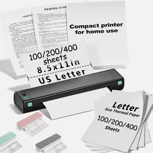 SJPACK 8.5"x11" A4 Thermal Paper 100/200/400/500 Sheets B*A-Free Inkless for M08F MT800 PJ762 PJ763MFi Portable Reports & Invoices Office Stationery