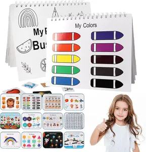 My Preschool Busy Book, Toddler Busy Book for Kids,Busy Book Preschool Learning Activities, Education Workbook Activity Binder Learning Toys for Toddlers, Learning Materials and Tracing Coloring Book