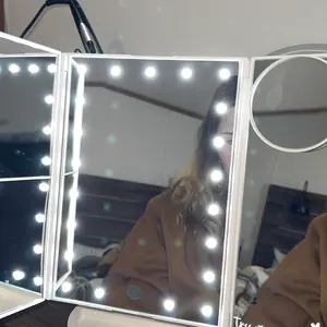 Mirror with LED Lighting, Rectangular Shape, White Frame, Ideal for Home or Office Use