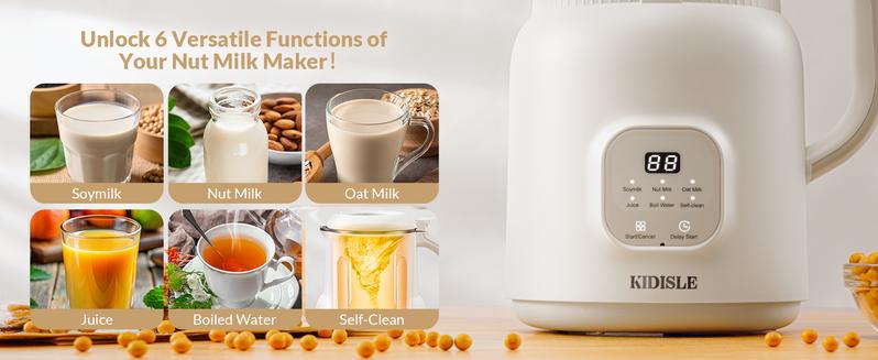 8-in-1 Multifunctional Automatic Nut Milk Machine&Coffee Maker, 32oz Auto Self-Cleaning, Delay Start, Keep Warm, Boil Water – Stainless Steel, Christmas gifts