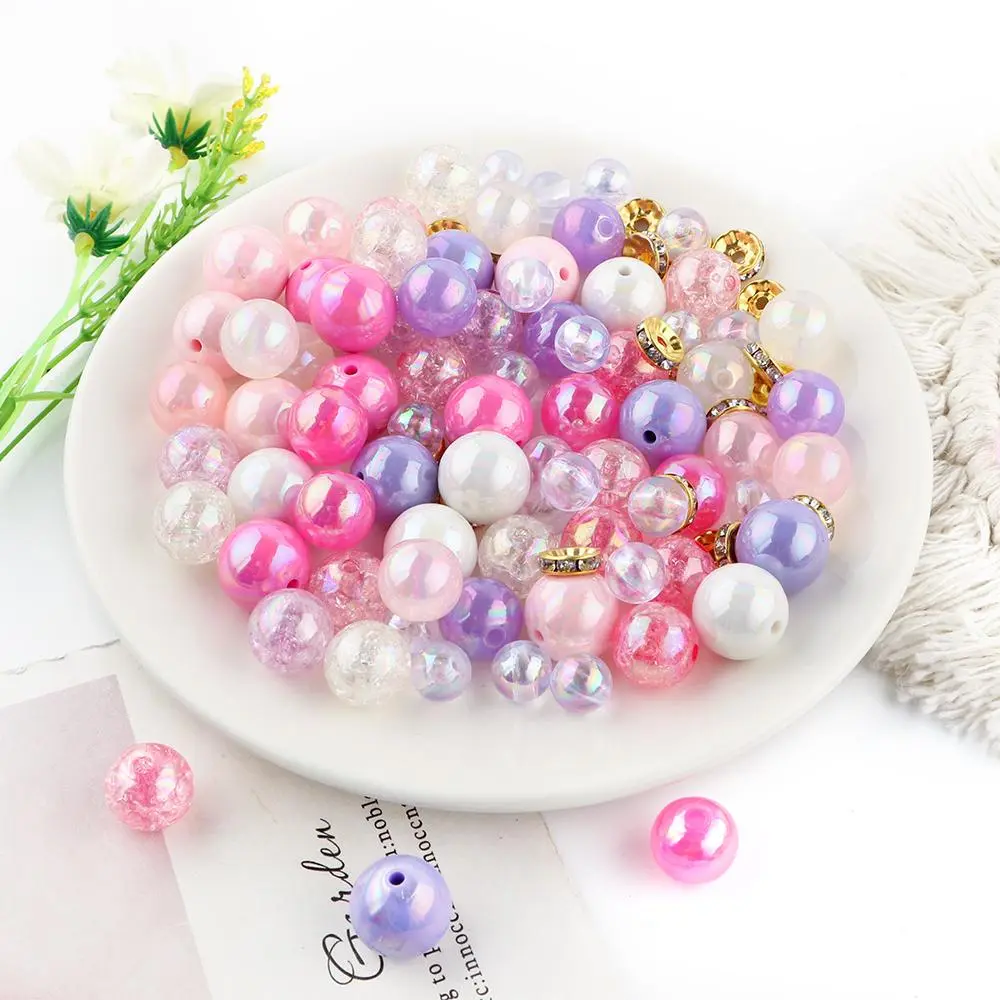 Mixed Color Acrylic Beads, 100pcs/set DIY Beads for Backpack Chain, Keychain, Necklace, Bracelet, DIY Beading & Accessories for Bag Decoration, Adjustable Beaded Chain