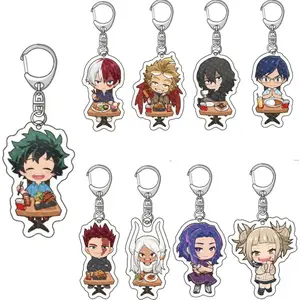 Cute Q Version  Academia Acrylic Figures Keychain Boku No Hero Academia Bag Cosplay Props Midoriya Izuku Bakugou Katsuki