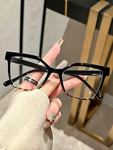 Vintage Cat Eye Frame Eyeglasses, Trendy Casual Eyeglasses for Women & Men, Fashion Eyeglasses for Work, Daily Clothing Decor, Perfect for Student Daily Use, High Quality Eyewear, Fashionable Frames Glasses