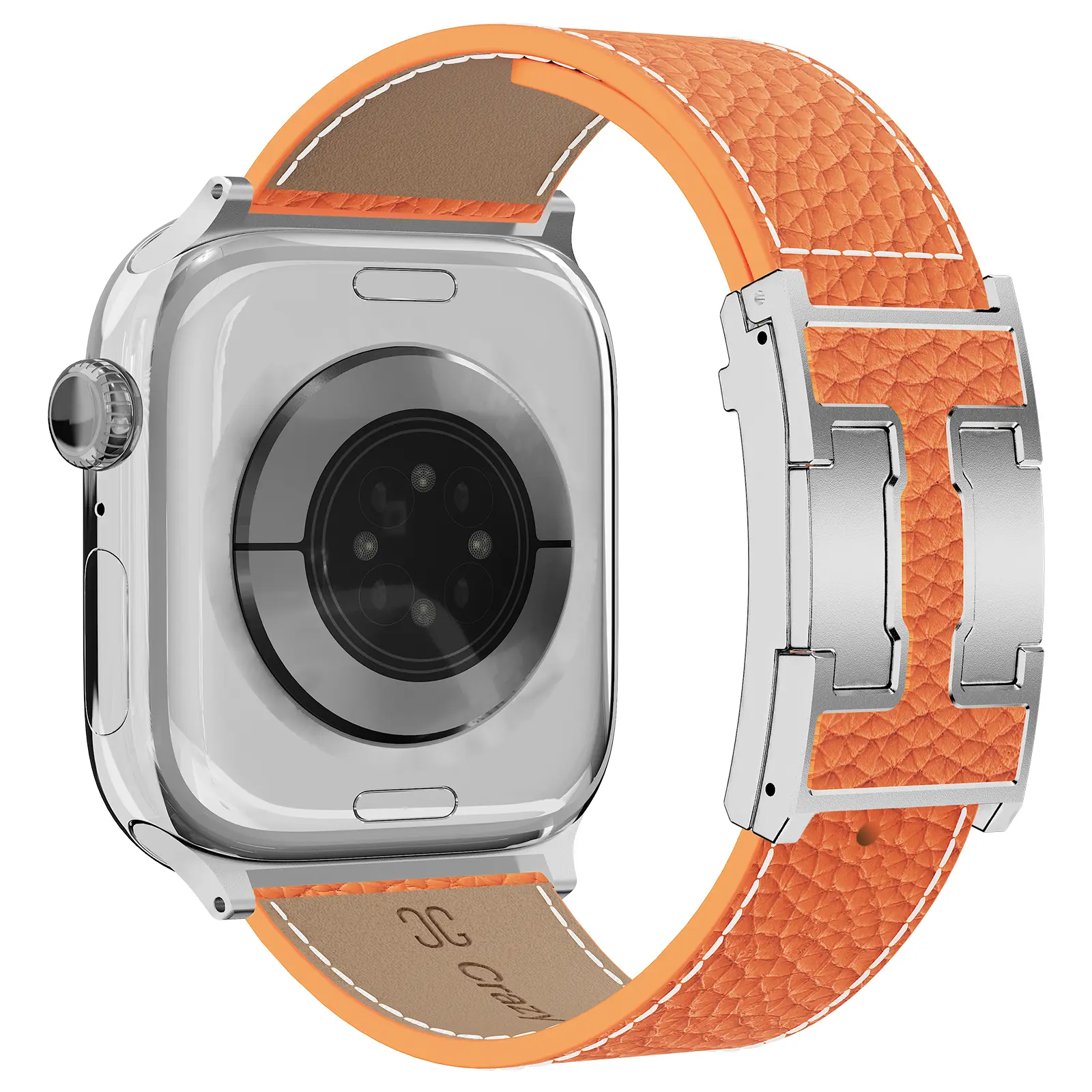 Orange Band+Silver Buckle
