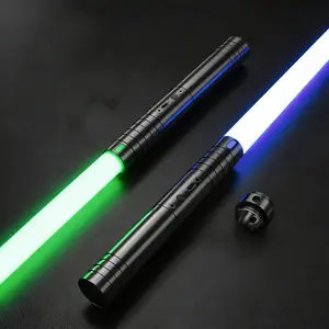 Lightsaber, 2-in-1 Double Bladed Light Sabers with Metal-Hilt, RGB Colors Sound Mode Changeable Sword-Force Dueling LightSaber, Rechargeable Lightsaber for Glow In The Dark Party, Boyfriend's Birthday Gift, Christmas Gift, New Year gift, Light Up Saber