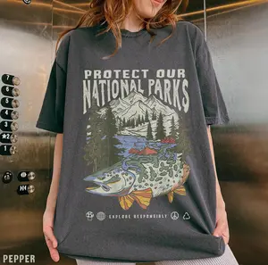 90s National Parks Comfort Colors Unisex T-shirt, Granola Girl Shirt Respect the Local Wildlife Tee, Hiking Camping Clothes Wanderlust Shirt