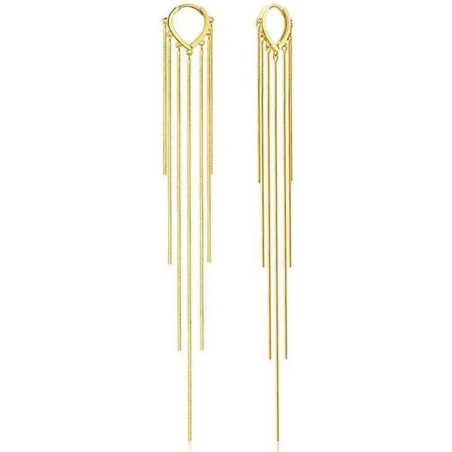 Chic Long Tassel Dangle Drop Earrings for Woman,Trendy  Love Heart Chain Earrings Punk Sleek Metal Chain Earrings Wedding Bridesmaid