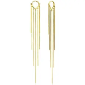Chic Long Tassel Dangle Drop Earrings for Woman,Trendy  Love Heart Chain Earrings Punk Sleek Metal Chain Earrings Wedding Bridesmaid