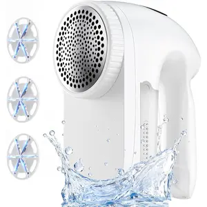 IPX6  Washable Electric Fabric  and Lint Remover, Rechargeable Sweater Defuzzer with 3 Free Extra , Quickly and Effectively Remove Fluff, Fuzz, Bobbles for Clothes, White