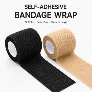 24 Rolls Elastic Yard Self Adhesive Bandage & Bandage Wrap – Support for Gym, Kids, Athletes & Pets, Perfect for Wrist, Elbow, Knee & Finger vet cohesive
