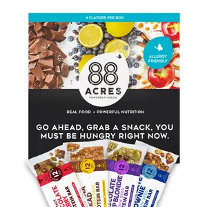 Protein Bar Sample Pack – 4 Soft-Baked Chewy Bars with 12g Plant Protein from Roasted Pumpkin Seeds, Includes Banana Bread, Chocolate Chip Blondie, Chocolate Cherry & Dark Chocolate Brownie, Allergen-Free and Gluten-Free Snack