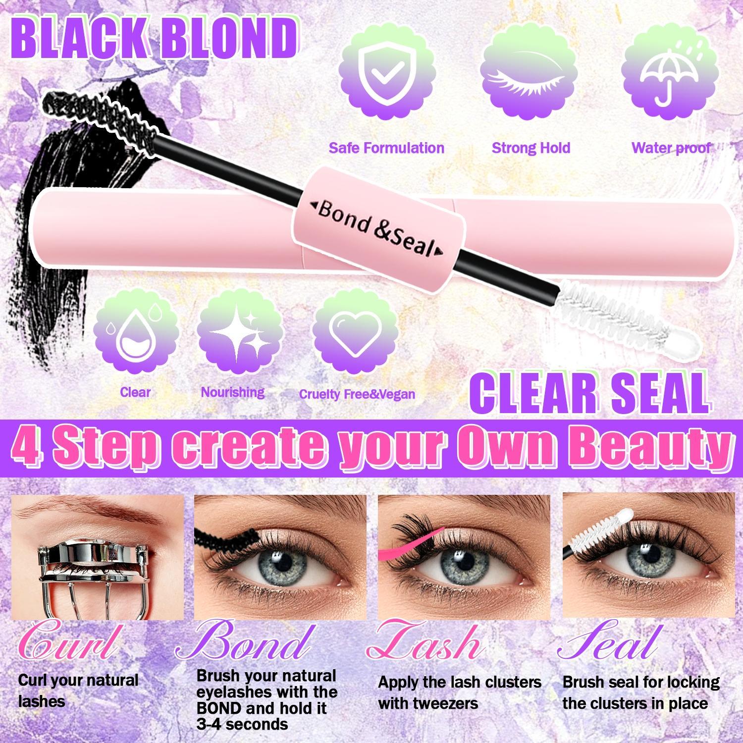 Lash Clusters Kit，800Pcs Lash Clusters, Includes Spiky and Bottom Lashes, 40D+60D+80D+100DMixed Style Volume Eyelash Clusters single box/with Glue, Tweezers and Brush, 3D Individual Wispy Eyelash, Fluffy Manga Eyelashes, Dense Thickened Lash for DIY