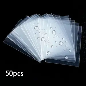 50 transparent card holders, waterproof card holders, card protection cases, office supplies
