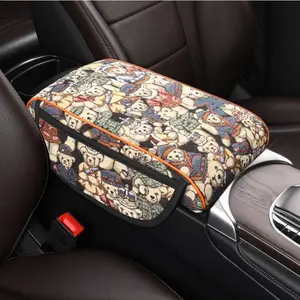 Car Armrest Pad with Side Pocket, Creative Car Armrest Box Mat, Multifunctional Armrest Mat, Universal Car Armrest Box Protective Pad, Car Interior Accessories for Women & Men, Protector