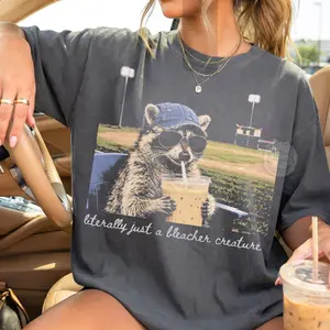 [ Sale Up To 40%] Comfort Colors Literally Just a Bleacher Creature Dark Shirt,Baseball Mama Style T-Shirt