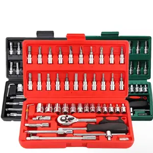 Heavy Duty 46 pc Tool Set with Bit Holders and Socket Wrench