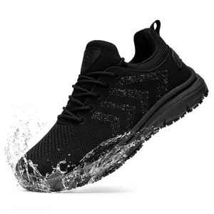 Men's Waterproof Cushioned Running Shoes, Slip Resistant Durable Rubber Sole,Breathable Lightweight Walking Trainers for Jogging,Slip Resistant Breathable Athletic Sneakers for Jogging, Kitchen Work, Car Washing, House Cleaning & Daily Walking All Seasons