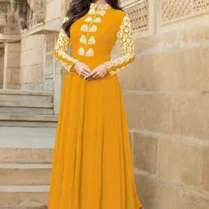 Yellow Anarkali 3pcs Gown