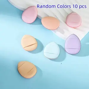 10 Mini Air Cushion Sponges, Non-Latex Mixed Sponge, Makeup Puff, Water-Resistant PU Material, No Fragrance, Suitable for All Skin Types