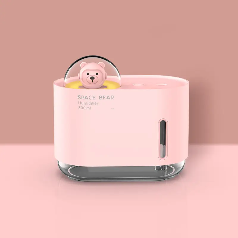 12cm Cute Animal Theme Light-Up Miniature Humidifier - Corded USB-Port, Compact Desktop Air Purifier, Bedroom Night Light, Office Home Moisturizing Appliance, Relieves Skin Throat and Nasal Discomfort, Ideal Gift