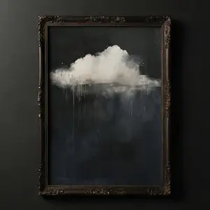 Dark Academia Rain Cloud Canvas Wall Art - 1pc, Vintage Print Painting for Modern Home Office & Contemporary Apartment Decor