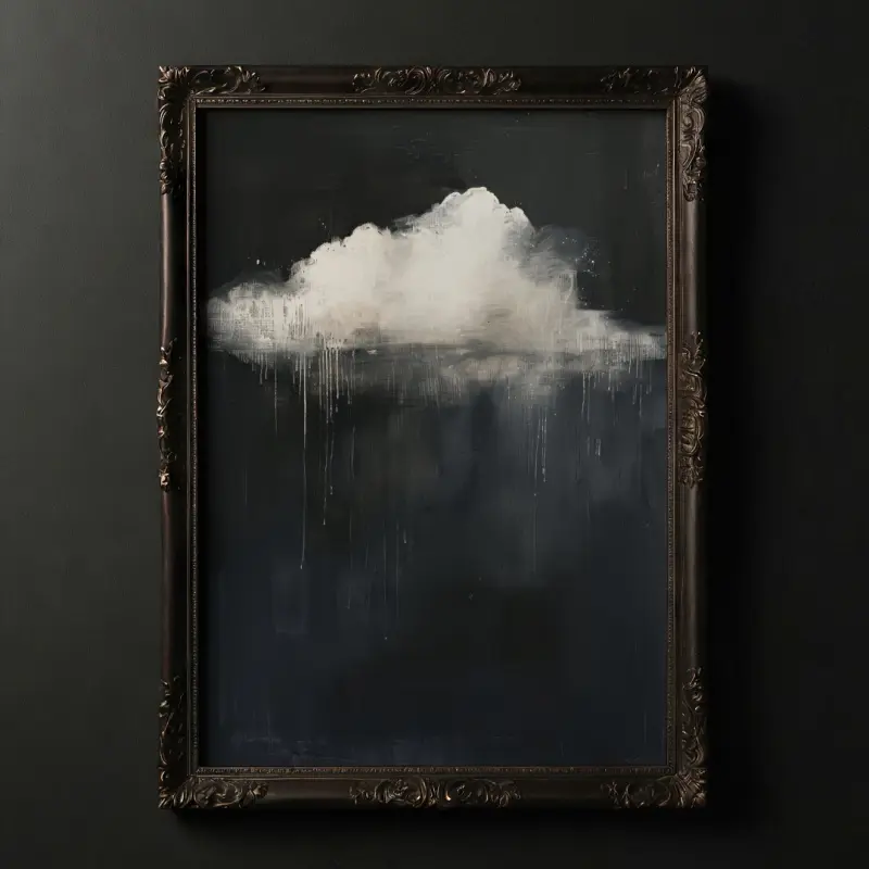 Dark Academia Rain Cloud Canvas Wall Poster- 1pc Lightweight, Friendly , Fade-Resistant Retro Minimalist Art for Modern Home Office