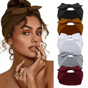 5-Pack Wide Rabbit Ear Elastic Ribbon Hair Accessories Set, Sports Yoga Headband, Soft  Wide-Brimmed Headband, Women's Valentine's Day/Christmas Gift. Non-Slip Soft Elastic Headband,  Thick Sports Gym stretchy sweat Band vacation outfit square African