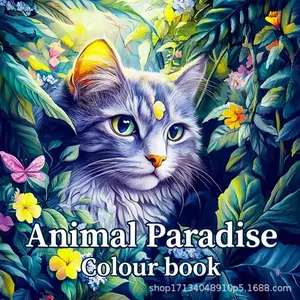 Animal Theme Coloring Book, 20 Pages Hand-Drawn Sketchbook, Art & Craft Easel, Home/school/office Art Supplies